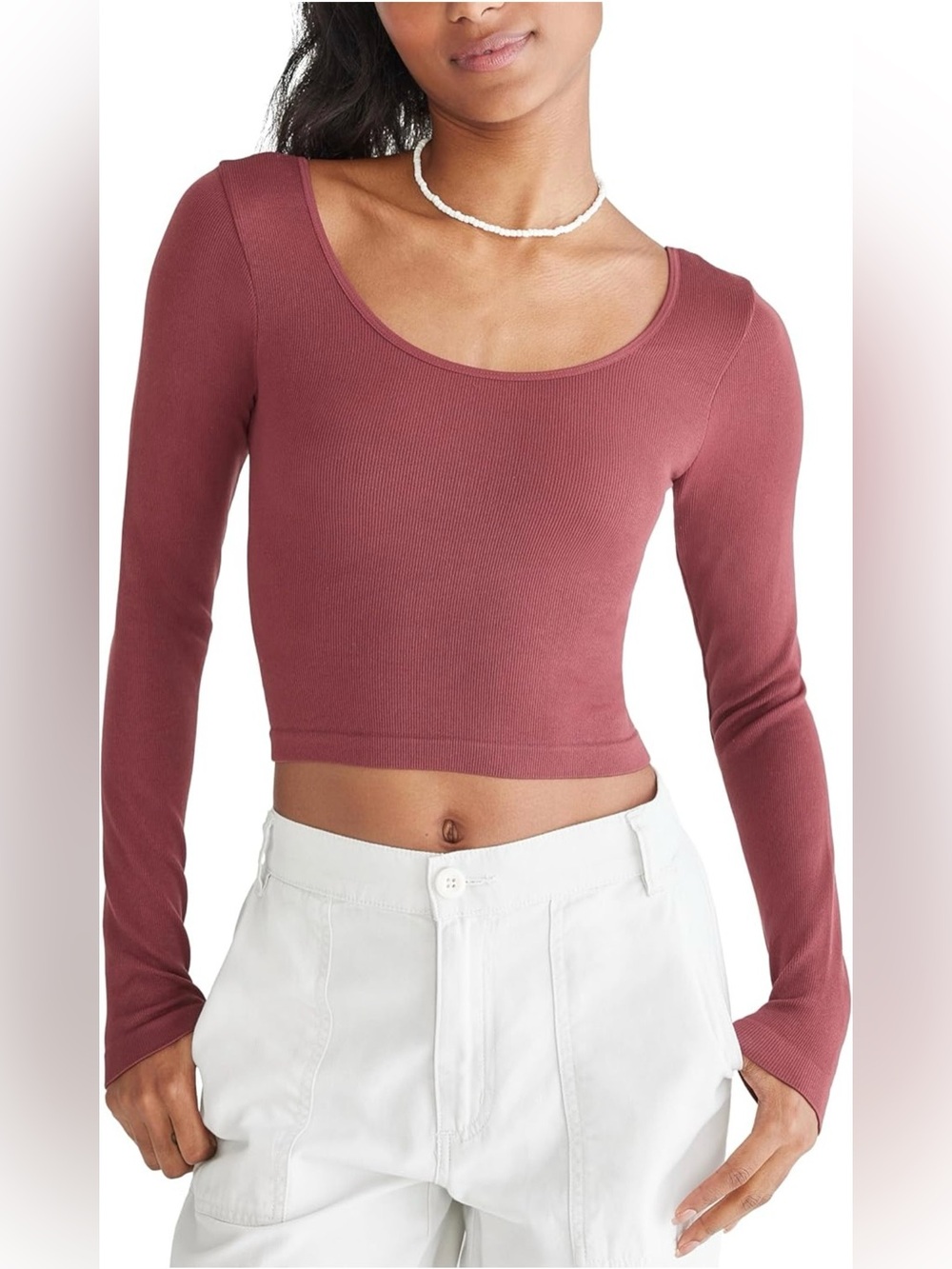 Aeropostale Women's Seamless Wear 3-Way V-Neck Tiny Top-SIZE XL